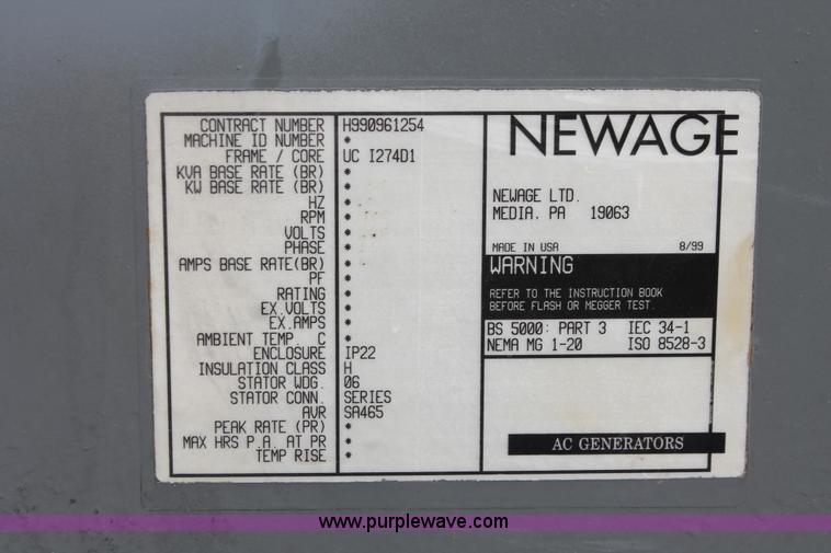 image for item AO9497 1999 Newage Stamford UC274 range generator set