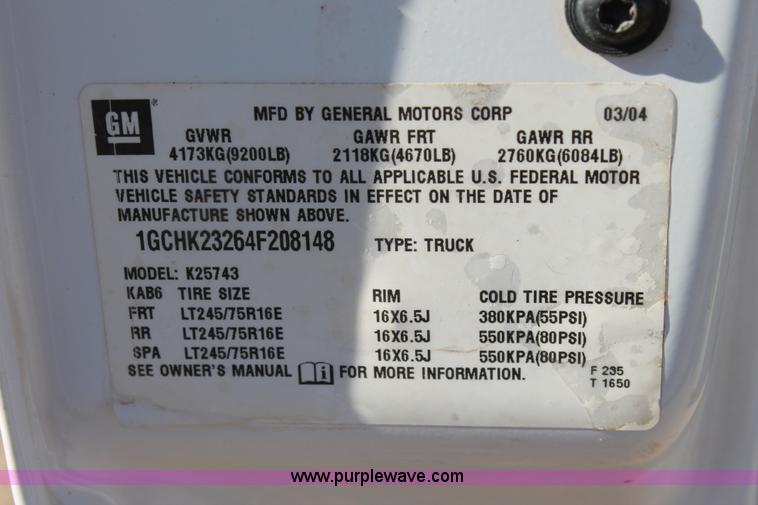 image for item C3731 2004 Chevrolet Silverado 2500HD Crew Cab pickup truck