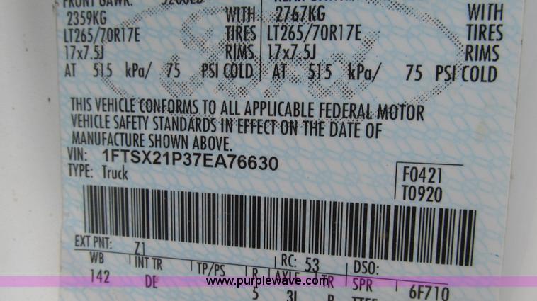 image for item G2332 2007 Ford F250 Super Duty XLT SuperCab pickup truck