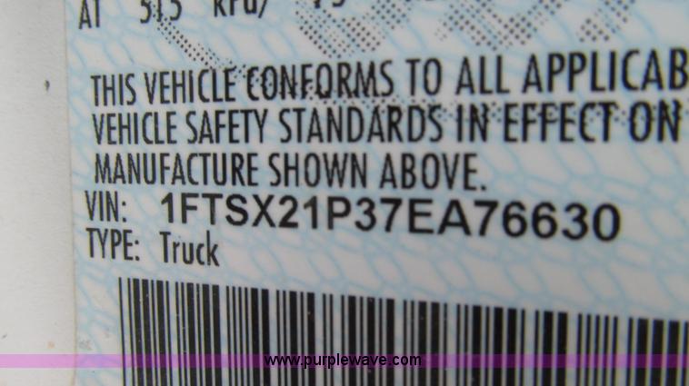 image for item G2332 2007 Ford F250 Super Duty XLT SuperCab pickup truck