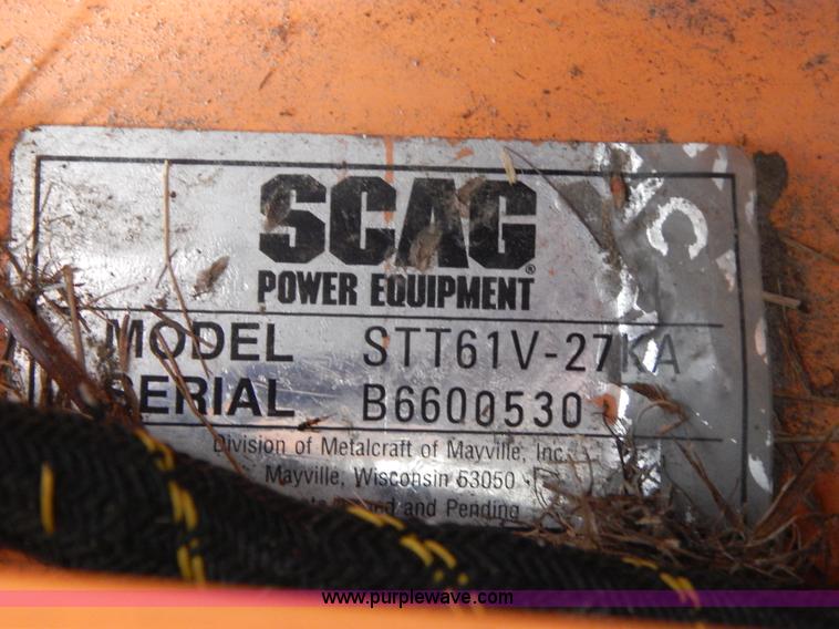 image for item I1054 Scag STT61V-27KA ZTR lawn mower