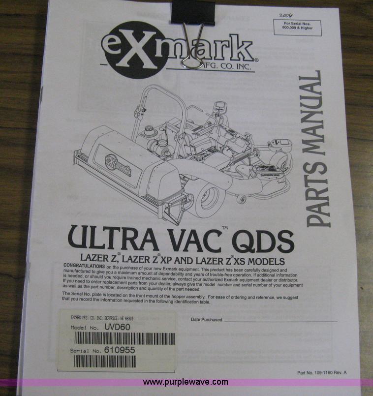 image for item I5542 2007 Exmark Lazer Z zero turn mower with bagger