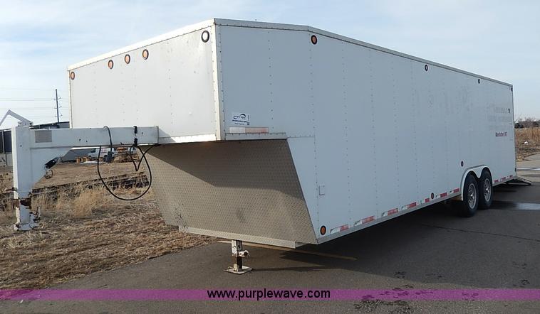 image for item I9357 1999 S&S 28' enclosed gooseneck car hauler trailer