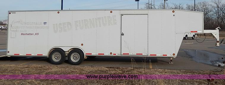 image for item I9357 1999 S&S 28' enclosed gooseneck car hauler trailer