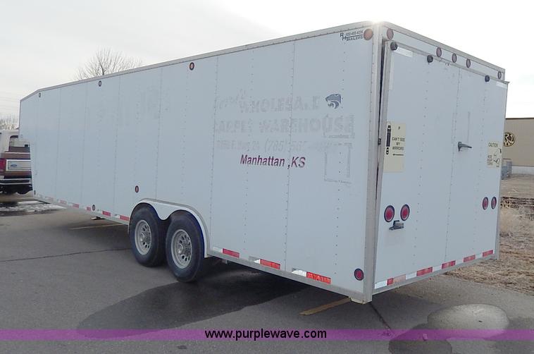 image for item I9357 1999 S&S 28' enclosed gooseneck car hauler trailer