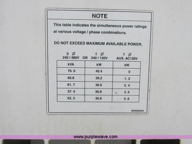 image for item A8659 2010 Multiquip DCA70USI2C generator