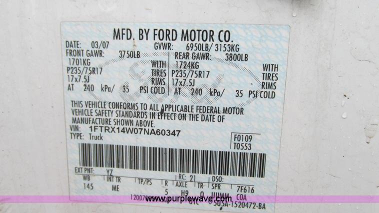 image for item G9142 2007 Ford F150 XLT SuperCab pickup truck