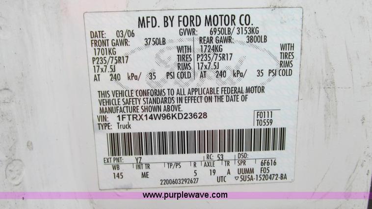image for item G9146 2006 Ford F150 XLT SuperCab pickup truck