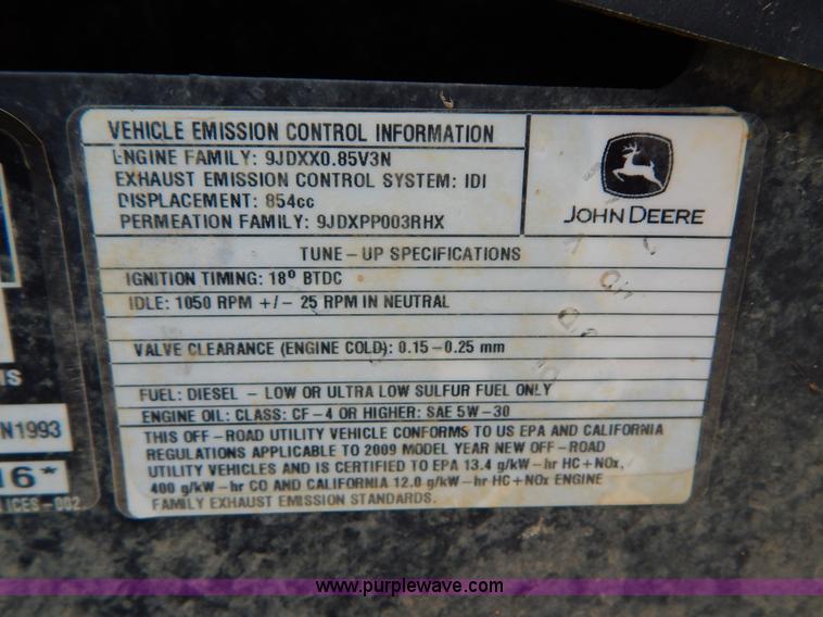 image for item H3470 2009 John Deere Gator UTV