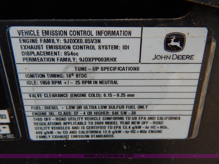 image for item H3471 2009 John Deere Gator UTV