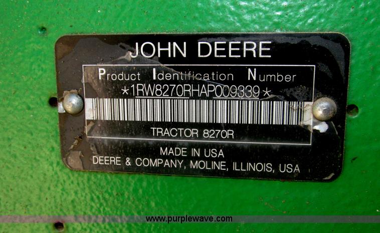 image for item F7317 2010 John Deere 8270R MFWD tractor