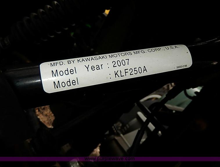 image for item H6202 2007 Kawasaki Bayou 250 ATV