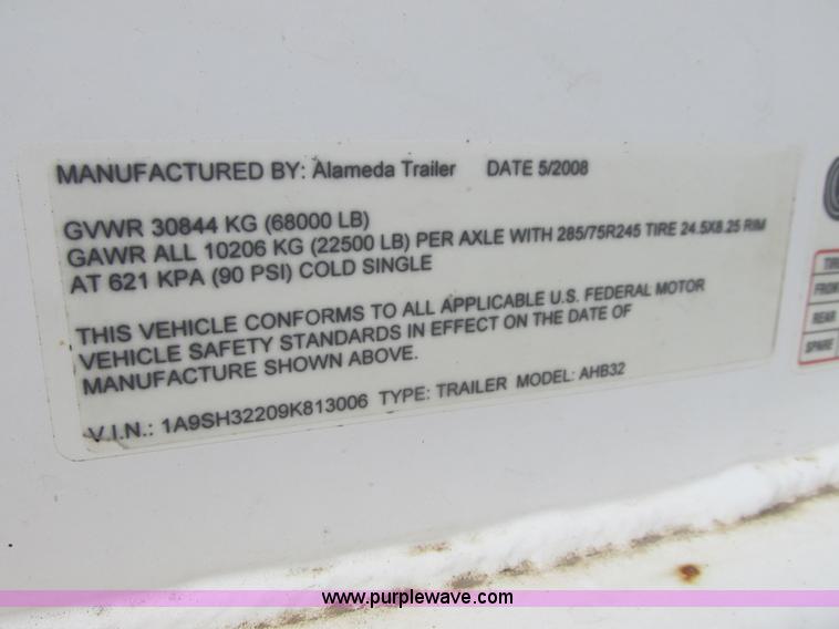 image for item I5521 2009 Alameda AHB32 32' grain trailer