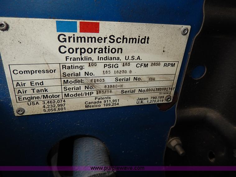 image for item AC9245 Grimmer Schmidt 185D air compressor