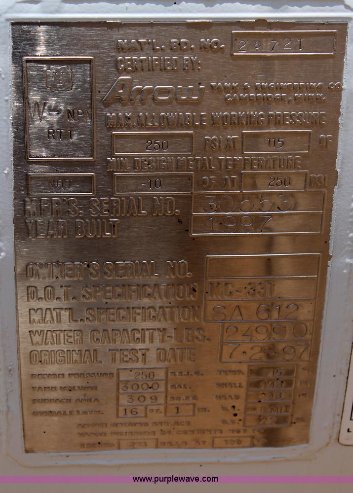 image for item C3790 1997 Arrow propane tank