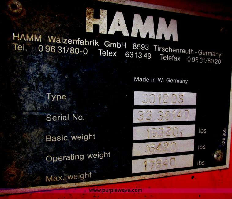 image for item E5311 Hamm 3012DS vibratory pad foot compactor
