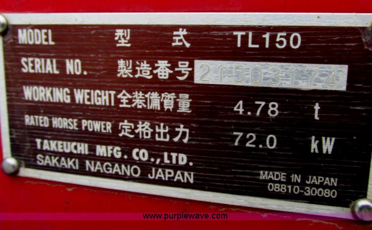 image for item F4883 2006 Takeuchi TL150 skid steer