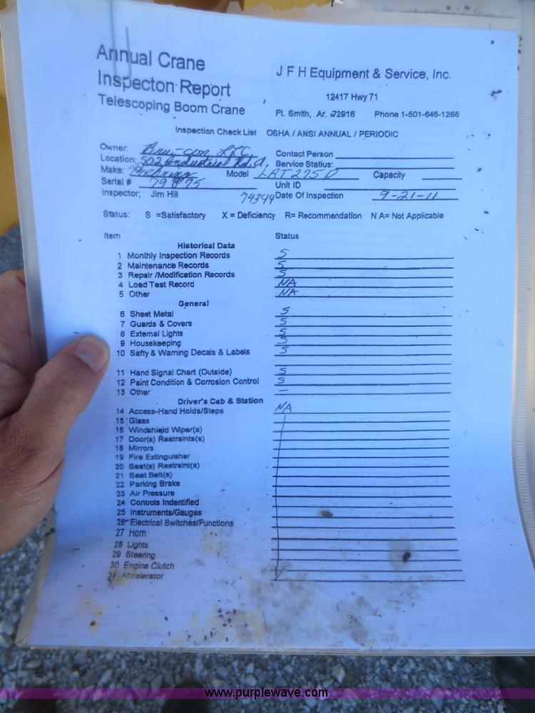 image for item F6844 1990 Lorain LRT275D crane