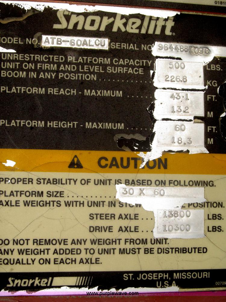 image for item F7324 Snorkelift ATB-60 boom lift