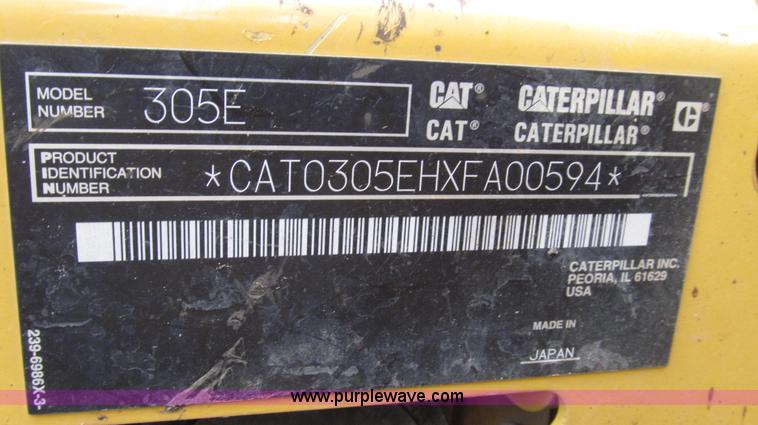 image for item G2339 2012 Caterpillar 305E CR series 4 mini hydraulic excavator