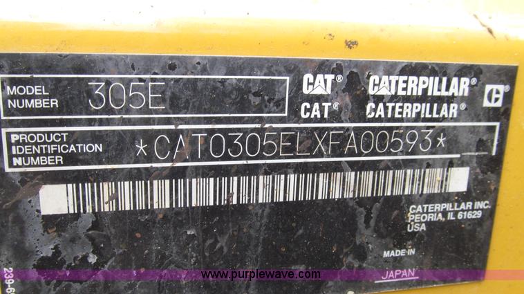 image for item G2340 2012 Caterpillar 305E CR series 4 mini hydraulic excavator