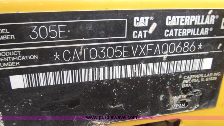 image for item G2342 2012 Caterpillar 305E CR series 4 mini hydraulic excavator
