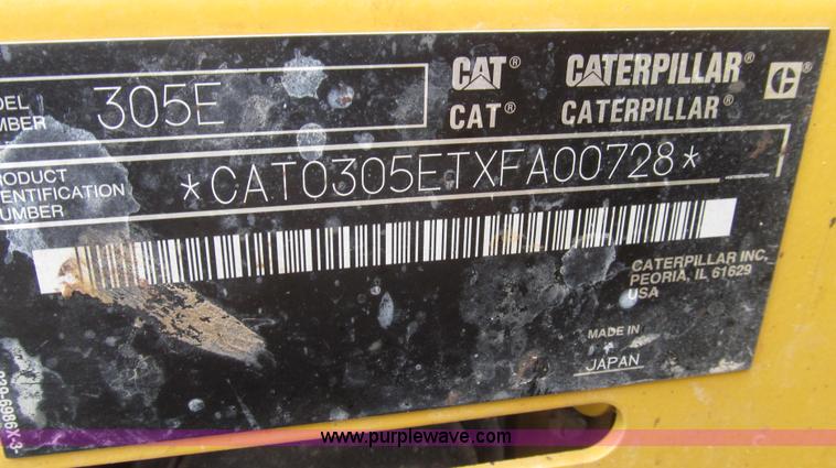 image for item G2343 2012 Caterpillar 305E CR series 4 mini hydraulic excavator