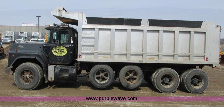 image for item G8806 1993 Mack RB688S quad axle dump truck