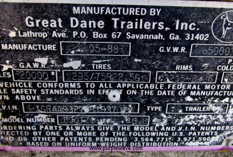 image for item G8814 Caterpillar 3406 260kW generator set with 1988 Great Dane trailer