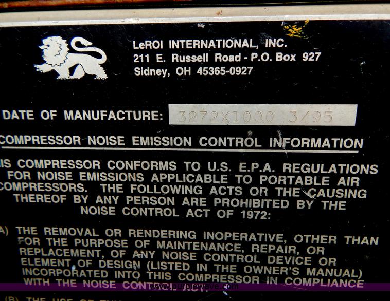 image for item H3479 1995 Leroi Q185DJE air compressor