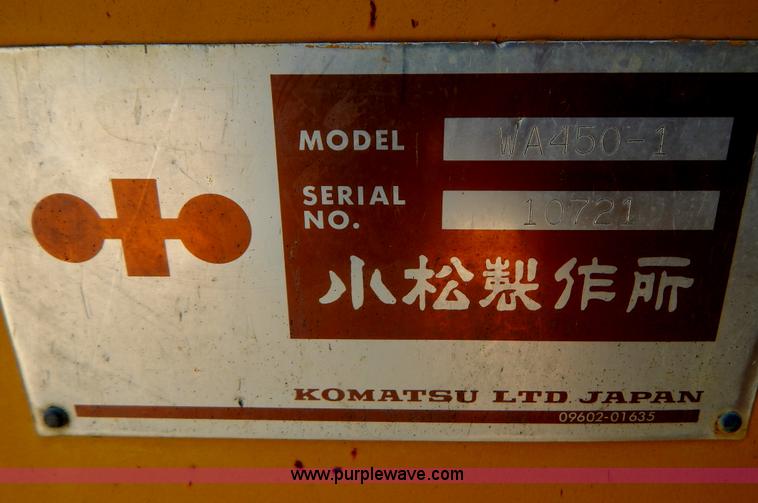 image for item I1033 1986 Komatsu WA450-1 wheel loader