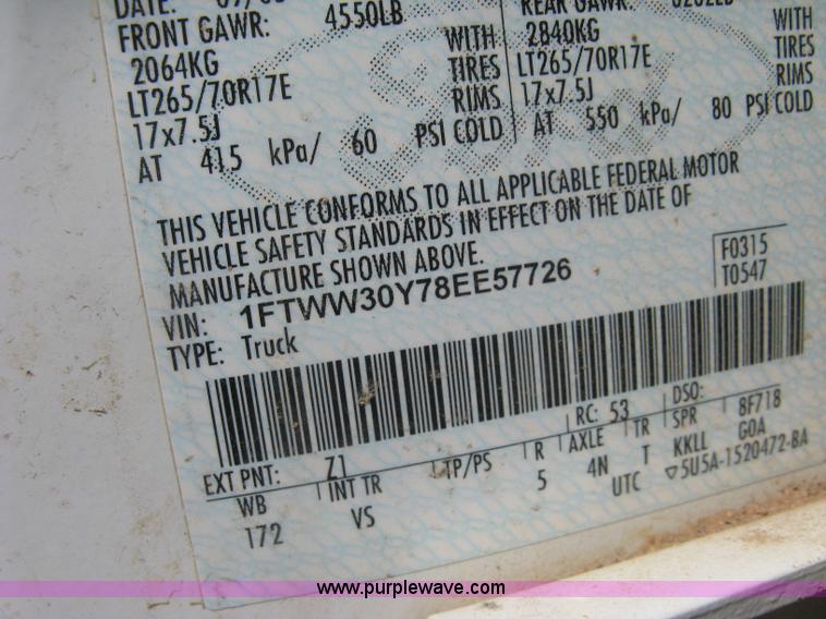 image for item I5556 2008 Ford F350 Super Duty XL Crew Cab pickup truck