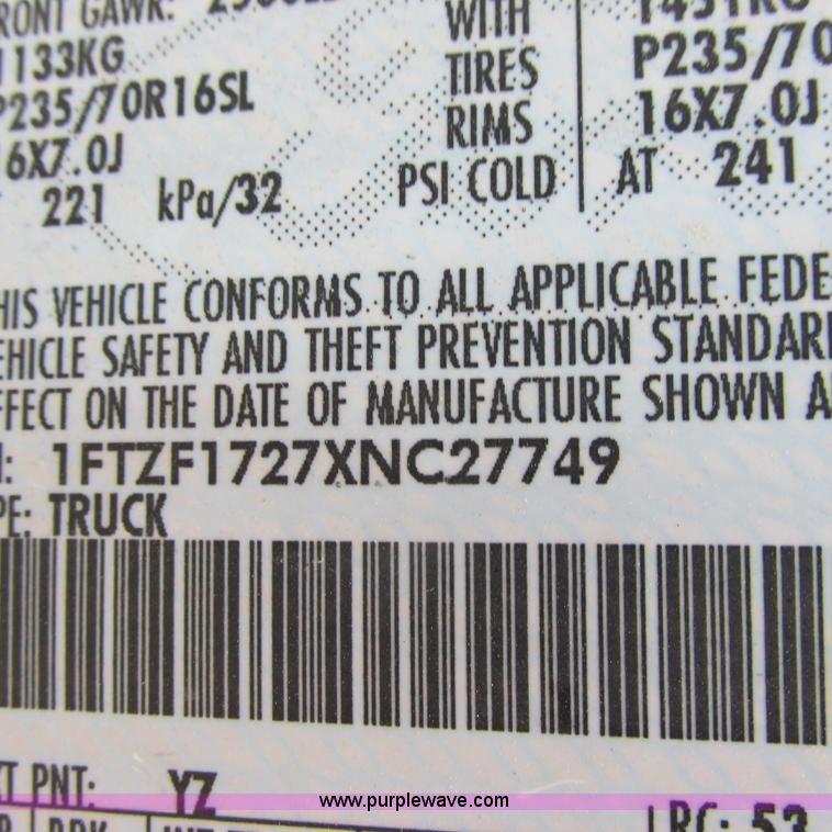 image for item I5505 1999 Ford F150 XL pickup truck