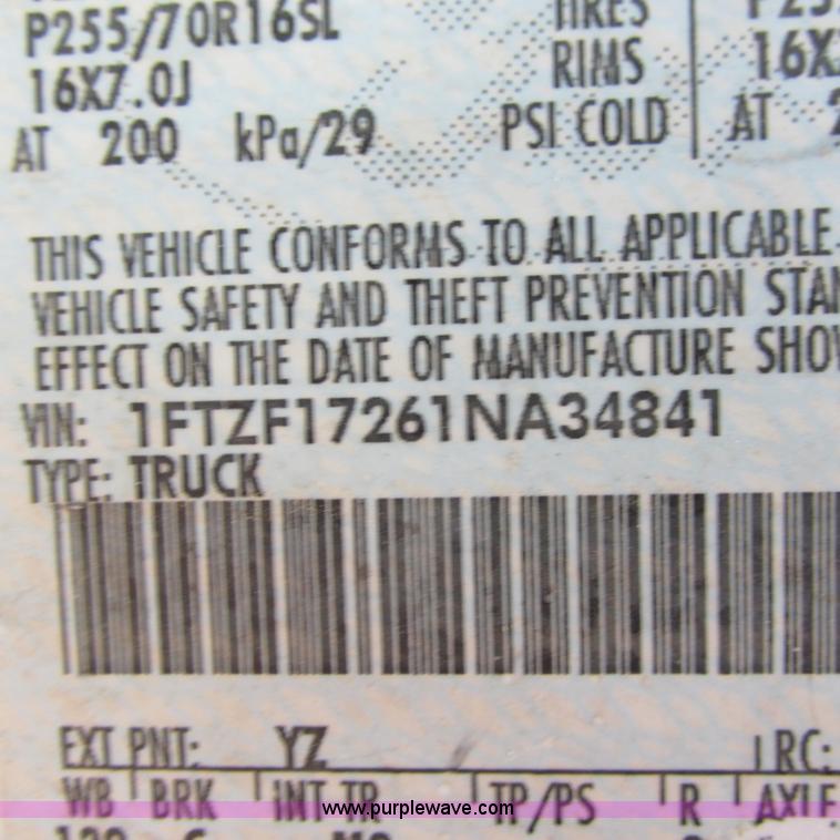 image for item I5509 2001 Ford F150 XL pickup truck