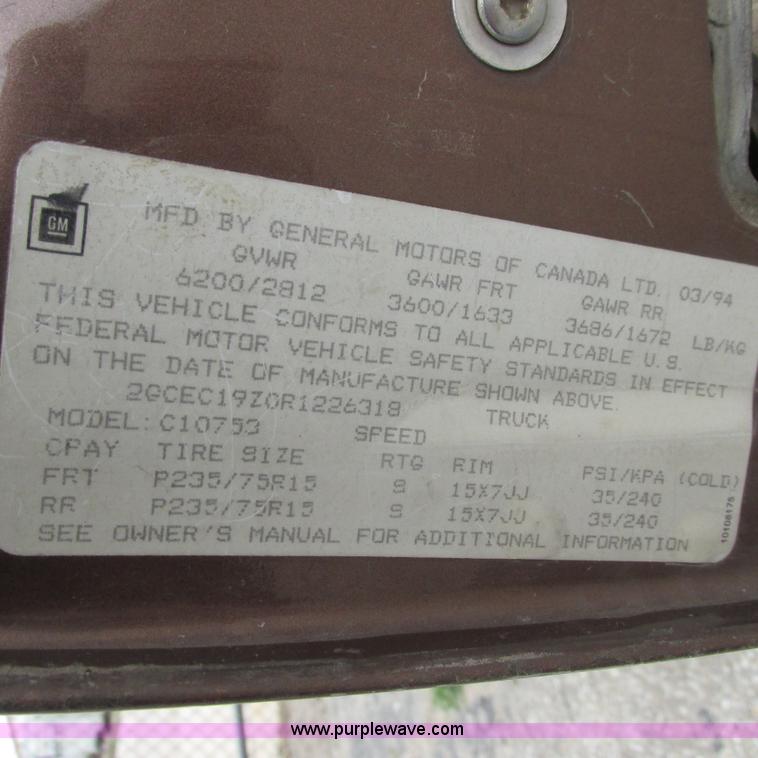 image for item I5512 1994 Chevy 1500 Cheyenne