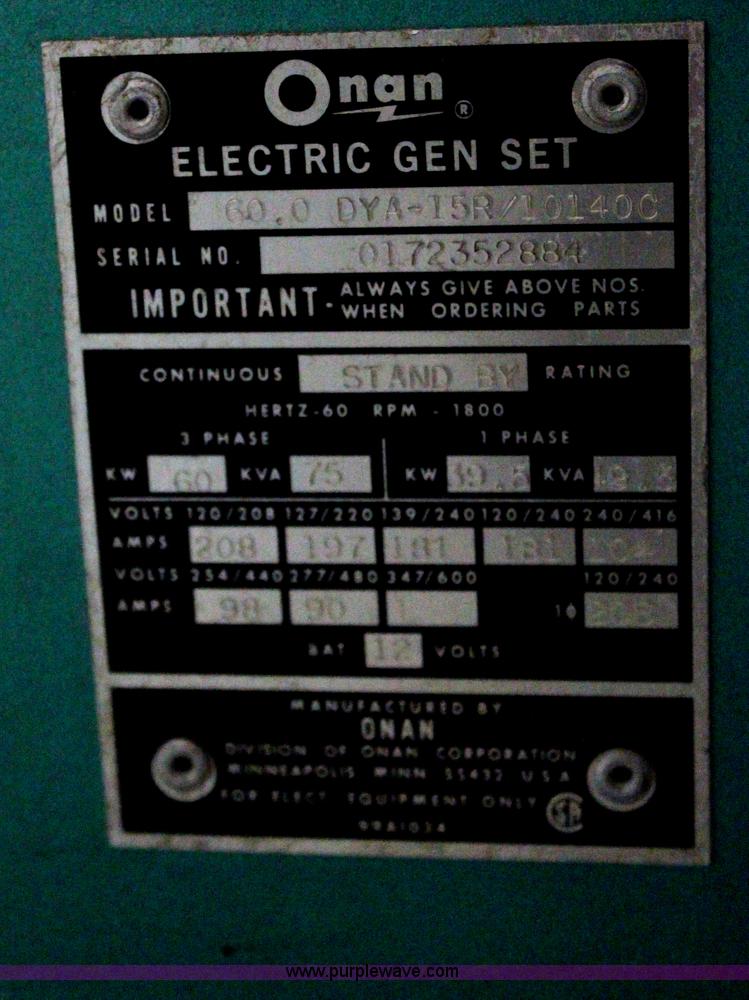 image for item AZ9879 Onan generator
