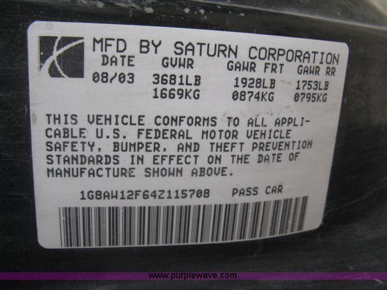 image for item G8474 2004 Saturn ION Quad Coupe 3