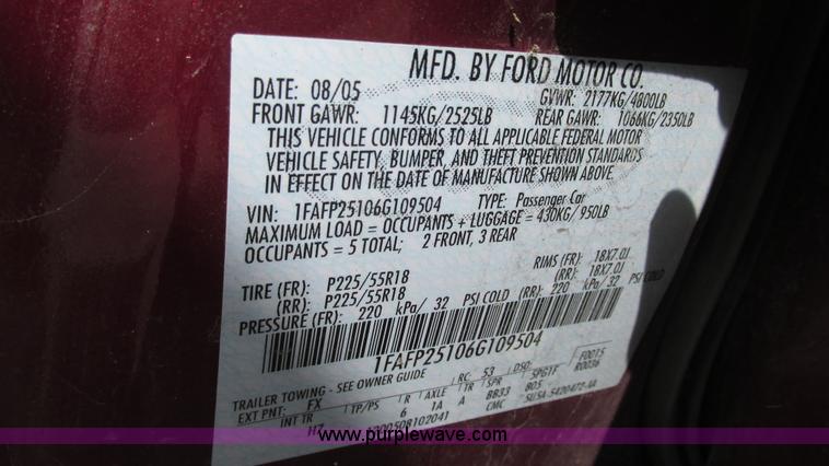 image for item G9151 2006 Ford Five Hundred Limited