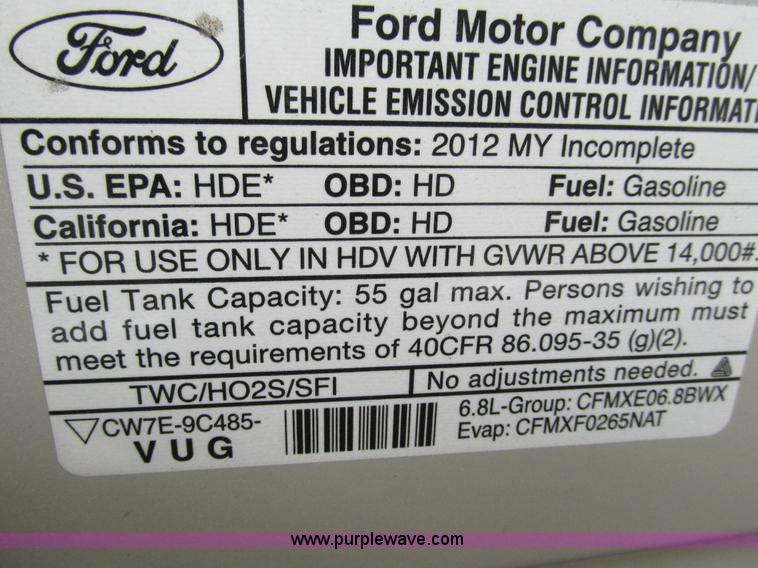 image for item G9336 2013 Ford E450 transit vehicle