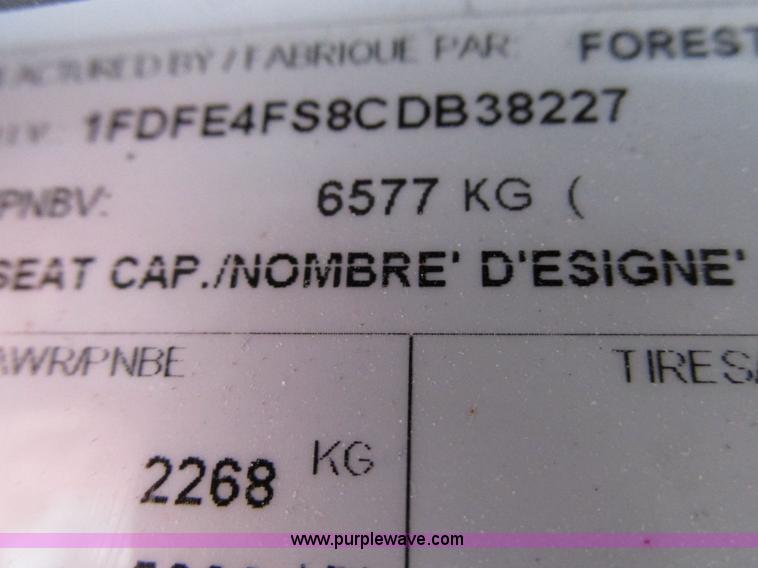 image for item G9336 2013 Ford E450 transit vehicle