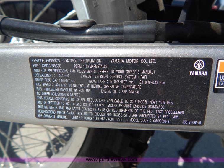 image for item I1068 2011 Yamaha XT250 motorcycle