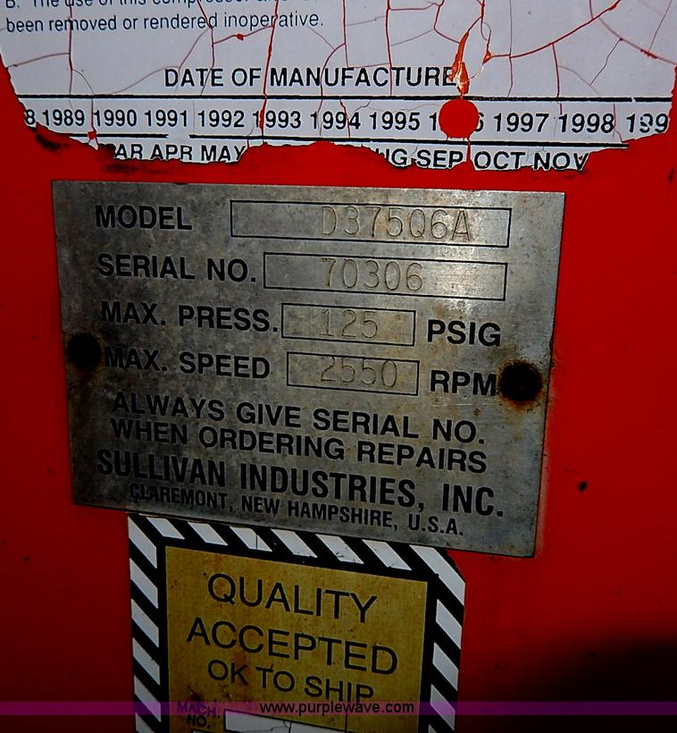 image for item I9282 Sullivan D375Q6A air compressor