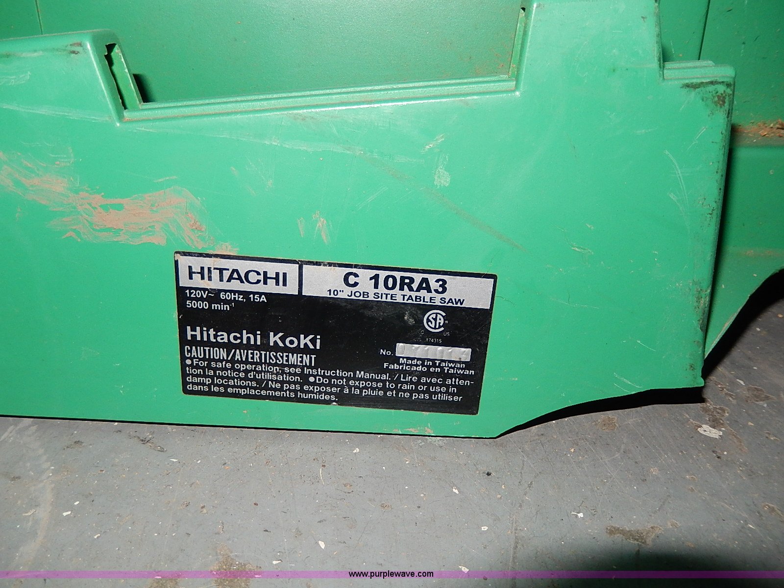 Hitachi C10RA3 workbench table saw in Junction City, KS Item AX9203
