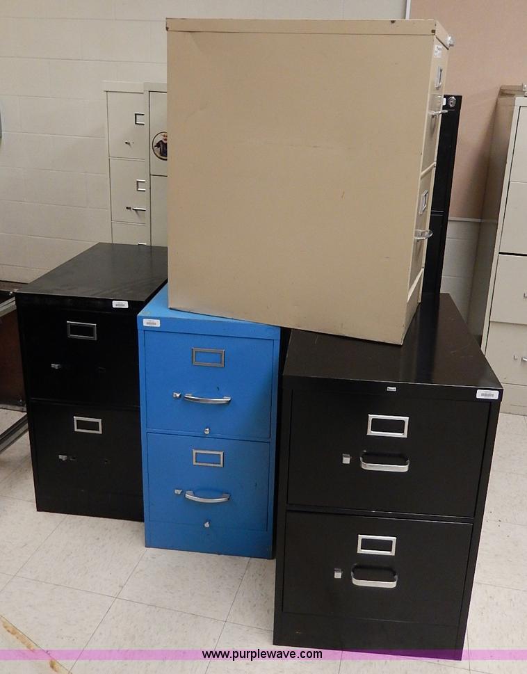 image for item AC9178 (9) assorted metal filing cabinets