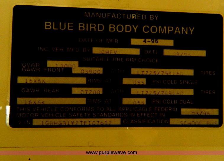 image for item H2478 1996 Chevrolet G30 bus