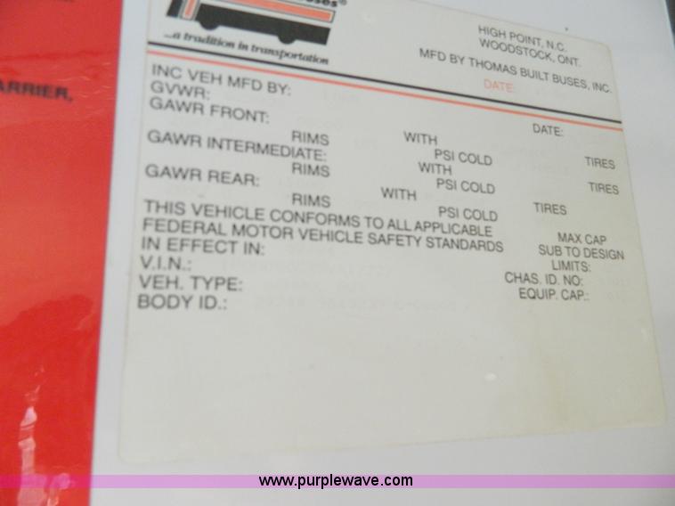 image for item H2480 1995 Ford B700 school bus