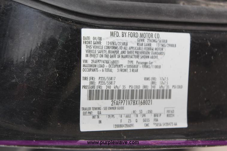 image for item H6027 2008 Ford Crown Victoria Police Interceptor