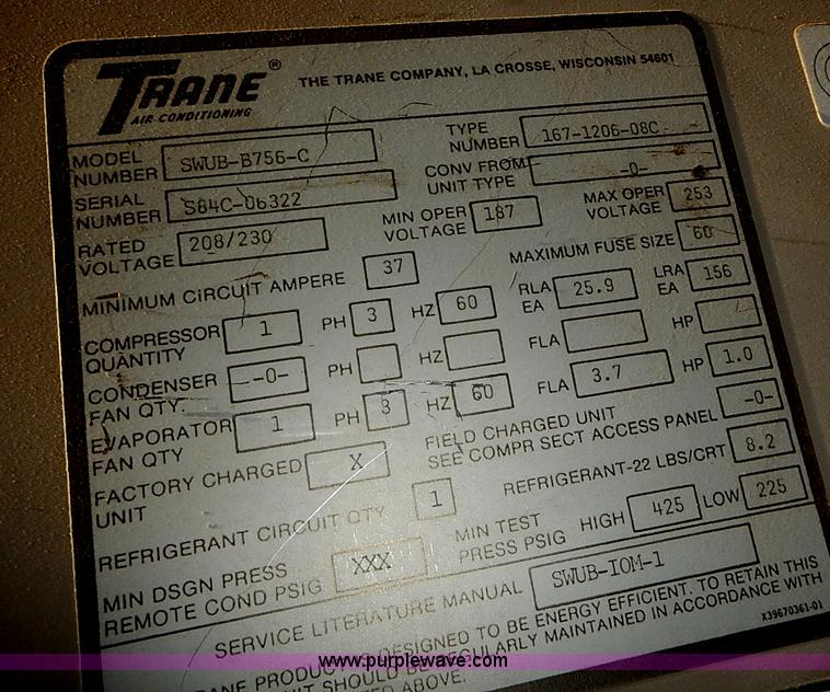 image for item I3690 Trane AC unit