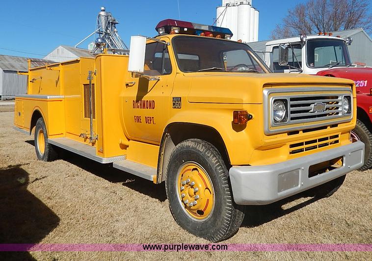 image for item I9307 1973 Chevrolet C60 fire truck