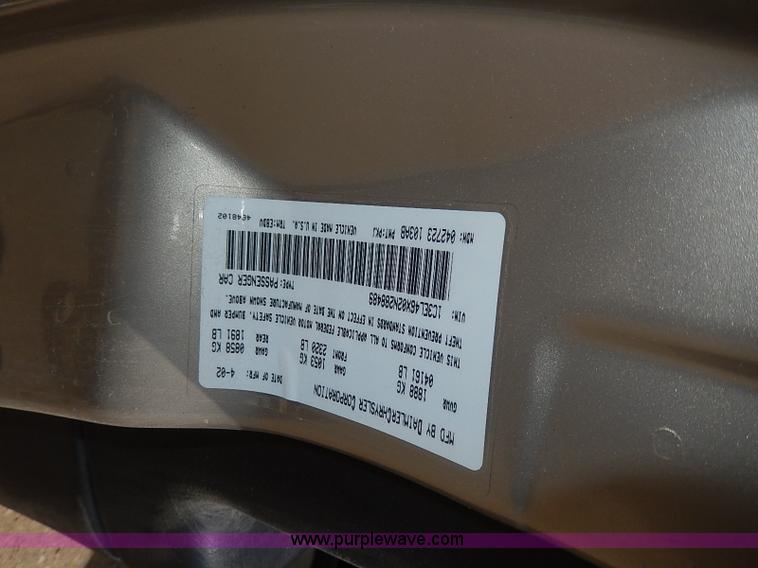 image for item H2609 2002 Chrysler Sebring LX